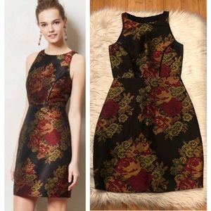 Myne Multicolor Jacquard Brocade Floral Sleeveless Bodycon Mini Dress size 0